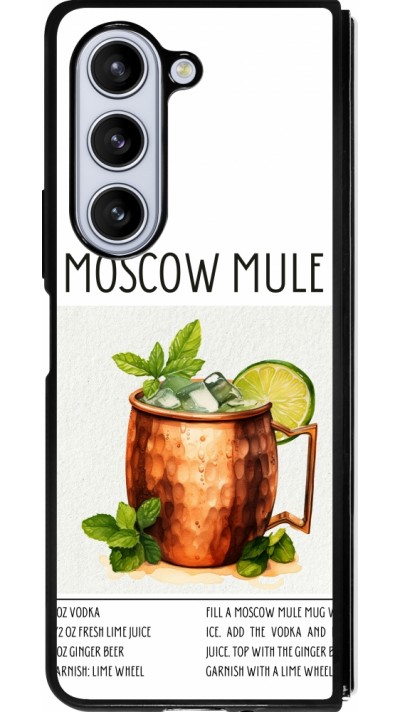 Coque Samsung Galaxy Z Fold5 - Silicone rigide noir Cocktail recette Moscow Mule