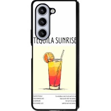 Coque Samsung Galaxy Z Fold5 - Silicone rigide noir Cocktail recette Tequila Sunrise