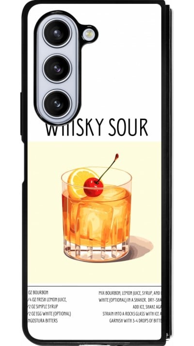 Coque Samsung Galaxy Z Fold5 - Silicone rigide noir Cocktail recette Whisky Sour