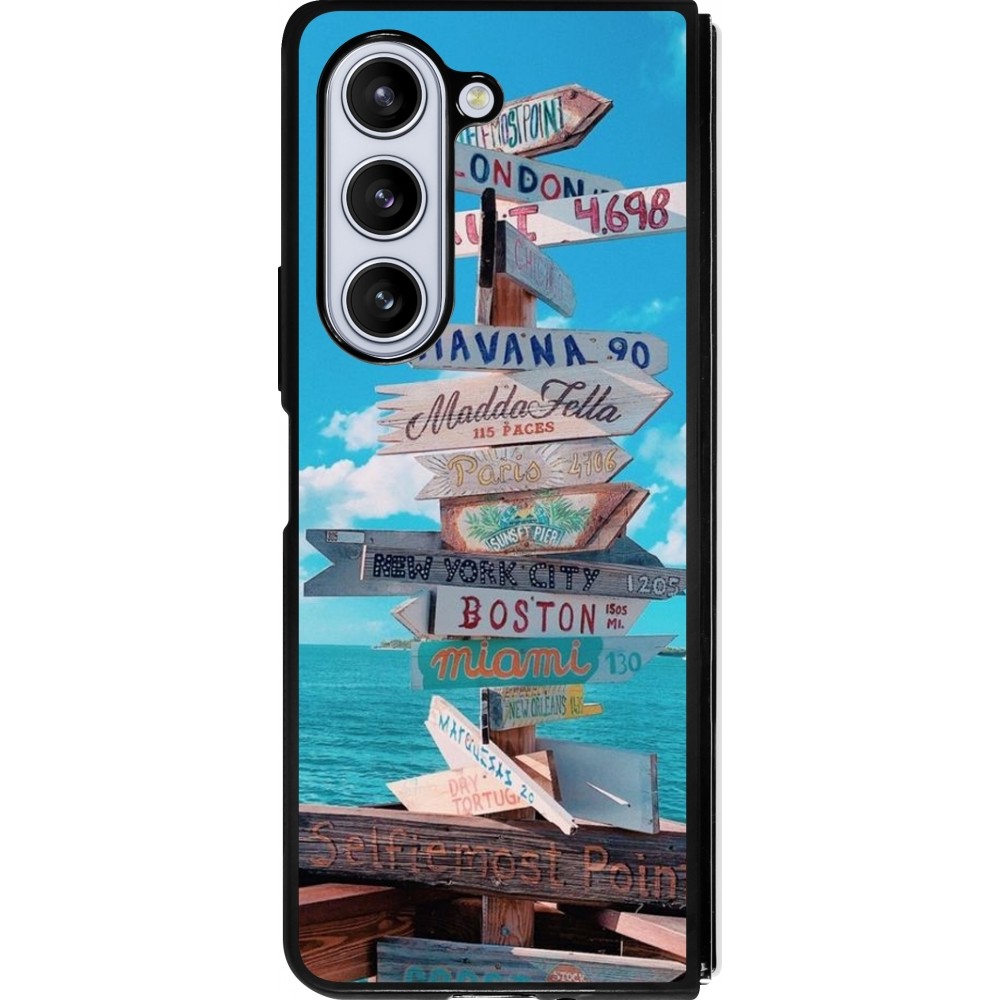 Coque Samsung Galaxy Z Fold5 - Silicone rigide noir Cool Cities Directions