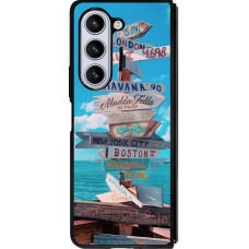 Samsung Galaxy Z Fold5 Case Hülle - Silikon schwarz Cool Cities Directions