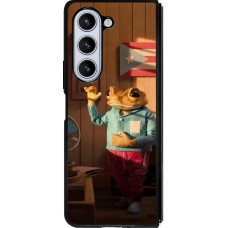 Coque Samsung Galaxy Z Fold5 - Silicone rigide noir Dancing frog DTMF