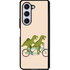 Coque Samsung Galaxy Z Fold5 - Silicone rigide noir Dinosaurs on bikes 2026