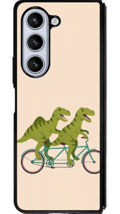 Samsung Galaxy Z Fold5 Case Hülle - Silikon schwarz Dinosaurs on bikes 2026