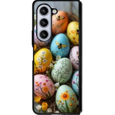 Coque Samsung Galaxy Z Fold5 - Silicone rigide noir Easter 2026 Eggs with bees