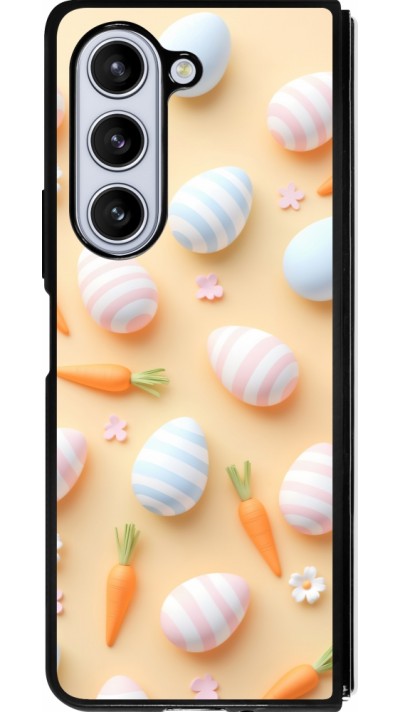Coque Samsung Galaxy Z Fold5 - Silicone rigide noir Easter 2026 Pattern Easter
