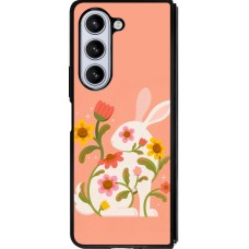 Coque Samsung Galaxy Z Fold5 - Silicone rigide noir Easter 2026 Rabbit collage