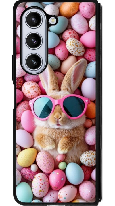 Coque Samsung Galaxy Z Fold5 - Silicone rigide noir Easter 2026 Rabbit fun