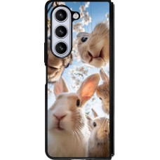 Coque Samsung Galaxy Z Fold5 - Silicone rigide noir Easter 2026 Rabbits