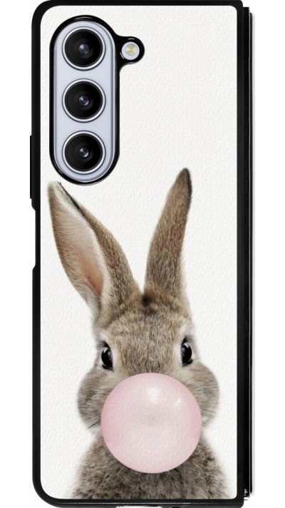 Coque Samsung Galaxy Z Fold5 - Silicone rigide noir Easter 2023 bubble gum bunny