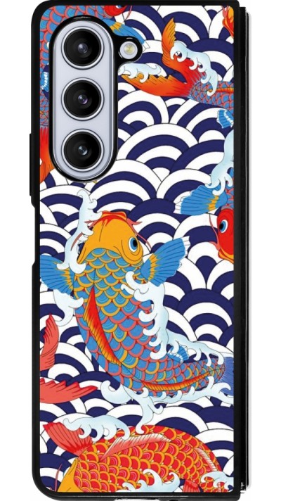 Samsung Galaxy Z Fold5 Case Hülle - Silikon schwarz Easter 2023 japanese fish