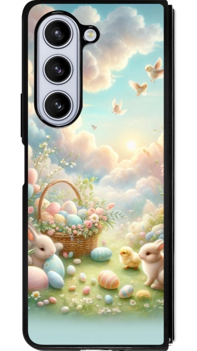 Coque Samsung Galaxy Z Fold5 - Silicone rigide noir Easter 2025 Pastel Pâques