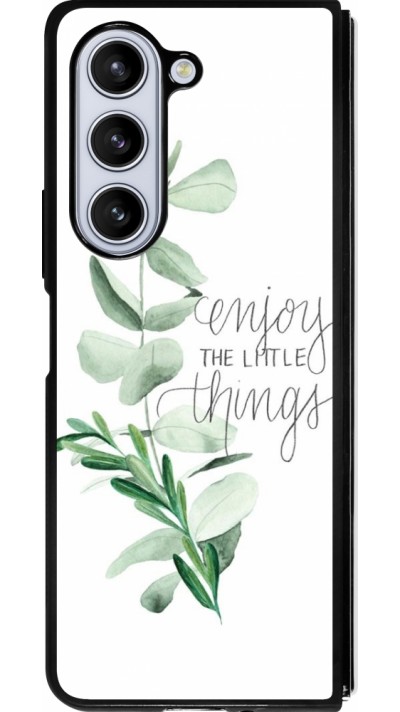 Coque Samsung Galaxy Z Fold5 - Silicone rigide noir Enjoy the little things