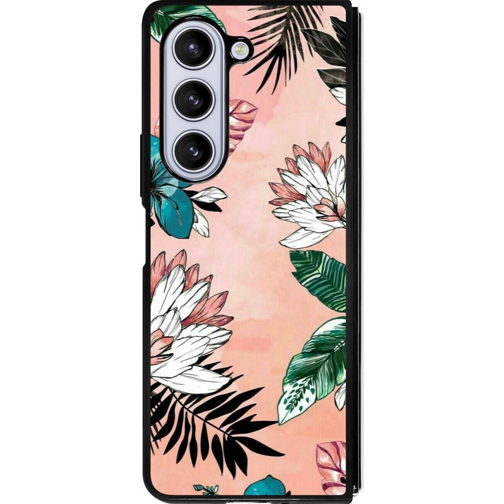 Coque Samsung Galaxy Z Fold5 - Silicone rigide noir Flowers Artprint
