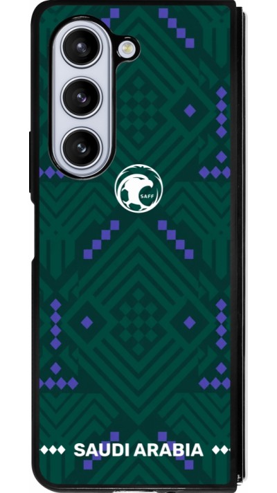 Coque Samsung Galaxy Z Fold5 - Silicone rigide noir Maillot de football Arabie saoudite 2026 personnalisable