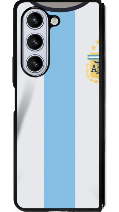 Coque Samsung Galaxy Z Fold5 - Silicone rigide noir Maillot de football Argentine 2022 personnalisable