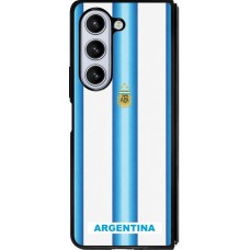 Coque Samsung Galaxy Z Fold5 - Silicone rigide noir Maillot de football Argentine 2026 personnalisable