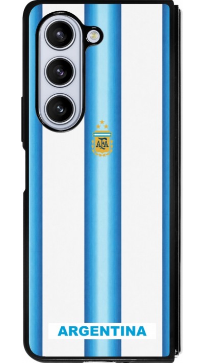 Coque Samsung Galaxy Z Fold5 - Silicone rigide noir Maillot de football Argentine 2026 personnalisable