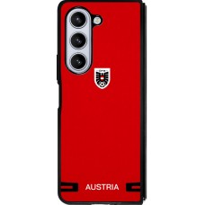 Coque Samsung Galaxy Z Fold5 - Silicone rigide noir Maillot de football Autriche 2026 personnalisable