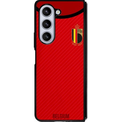 Samsung Galaxy Z Fold5 Case Hülle - Silikon schwarz Belgien 2022 personalisierbares Fußballtrikot