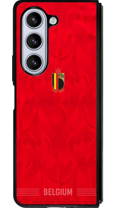 Coque Samsung Galaxy Z Fold5 - Silicone rigide noir Maillot de football Belgique 2026 personnalisable