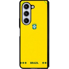 Coque Samsung Galaxy Z Fold5 - Silicone rigide noir Maillot de football Bresil 2026 personnalisable