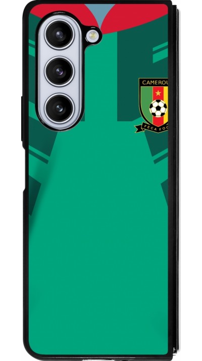 Coque Samsung Galaxy Z Fold5 - Silicone rigide noir Maillot de football Cameroun 2022 personnalisable