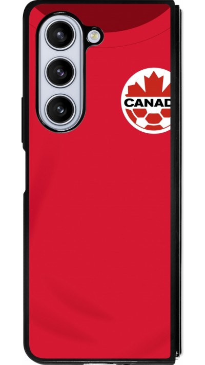 Coque Samsung Galaxy Z Fold5 - Silicone rigide noir Maillot de football Canada 2022 personnalisable