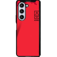 Coque Samsung Galaxy Z Fold5 - Silicone rigide noir Maillot de football Corée du Sud 2022 personnalisable
