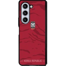 Coque Samsung Galaxy Z Fold5 - Silicone rigide noir Maillot de football Corée du Sud 2026 personnalisable