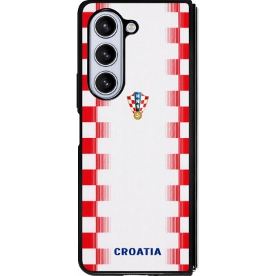 Samsung Galaxy Z Fold5 Case Hülle - Silikon schwarz Kroatien 2026 personalisierbares Fussballtrikot