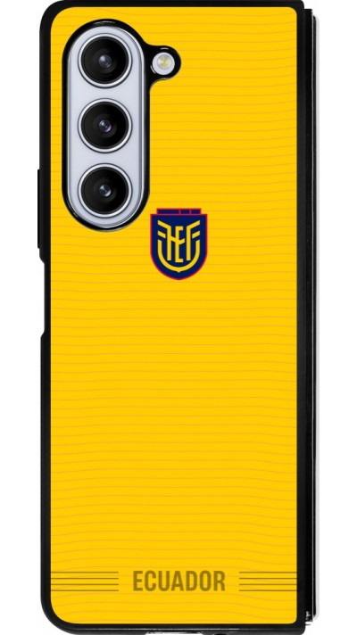 Coque Samsung Galaxy Z Fold5 - Silicone rigide noir Maillot de football E?quateur 2026 personnalisable