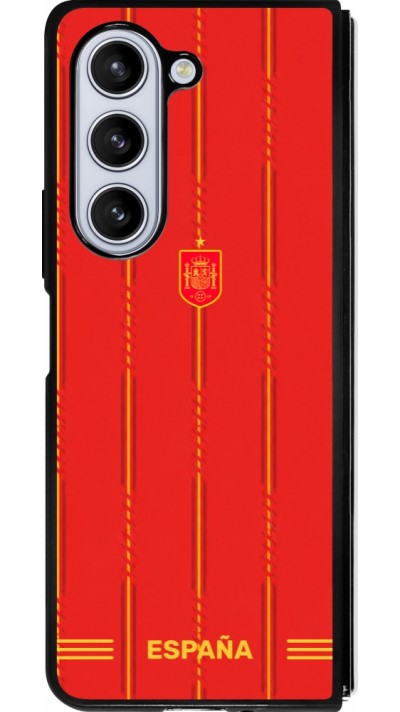 Coque Samsung Galaxy Z Fold5 - Silicone rigide noir Maillot de football Espagne 2026 personnalisable