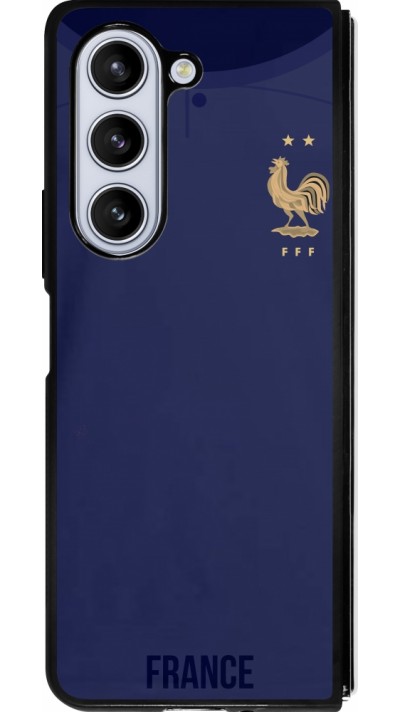 Coque Samsung Galaxy Z Fold5 - Silicone rigide noir Maillot de football France 2022 personnalisable