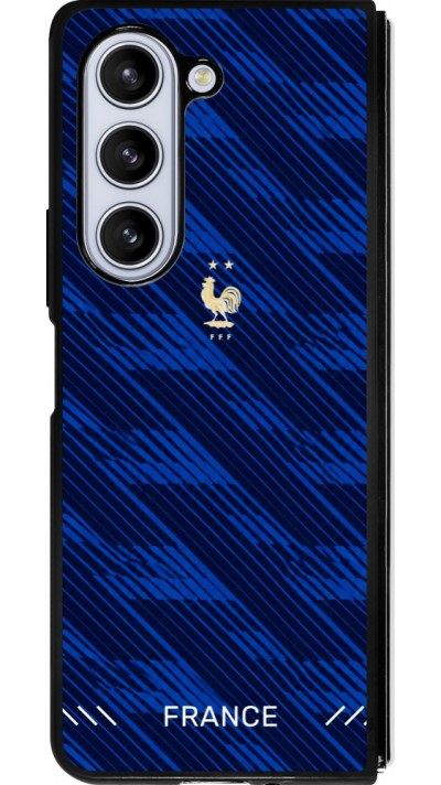 Coque Samsung Galaxy Z Fold5 - Silicone rigide noir Maillot de football France 2026 personnalisable