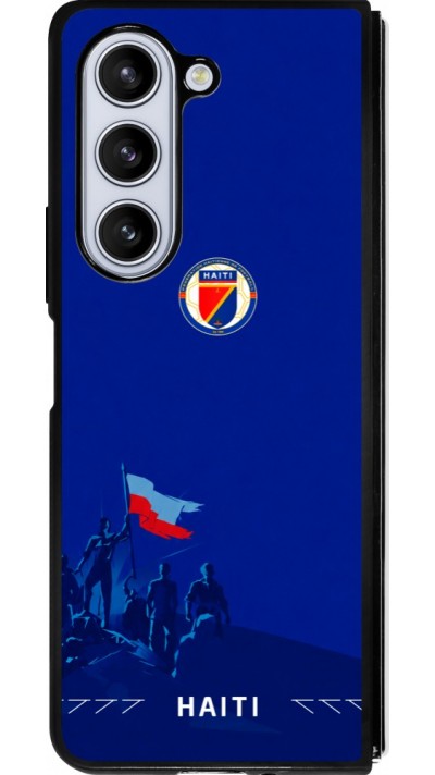 Coque Samsung Galaxy Z Fold5 - Silicone rigide noir Maillot de football Haiti 2026 personnalisable