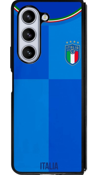 Coque Samsung Galaxy Z Fold5 - Silicone rigide noir Maillot de football Italie 2022 personnalisable
