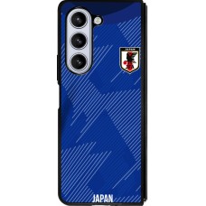 Coque Samsung Galaxy Z Fold5 - Silicone rigide noir Maillot de football Japon 2022 personnalisable