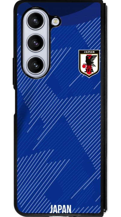 Coque Samsung Galaxy Z Fold5 - Silicone rigide noir Maillot de football Japon 2022 personnalisable