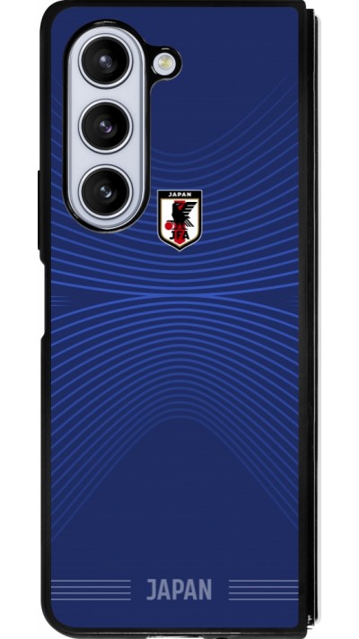 Coque Samsung Galaxy Z Fold5 - Silicone rigide noir Maillot de football Japon 2026 personnalisable