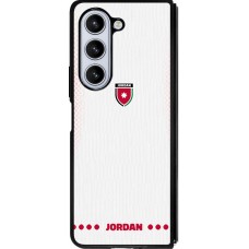 Coque Samsung Galaxy Z Fold5 - Silicone rigide noir Maillot de football Jordanie 2026 personnalisable