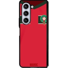 Coque Samsung Galaxy Z Fold5 - Silicone rigide noir Maillot de football Maroc 2022 personnalisable