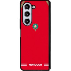 Coque Samsung Galaxy Z Fold5 - Silicone rigide noir Maillot de football Maroc 2026 personnalisable