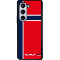 Coque Samsung Galaxy Z Fold5 - Silicone rigide noir Maillot de football Norvège 2026 personnalisable
