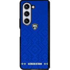 Coque Samsung Galaxy Z Fold5 - Silicone rigide noir Maillot de football Ouzbékistan 2026 personnalisable
