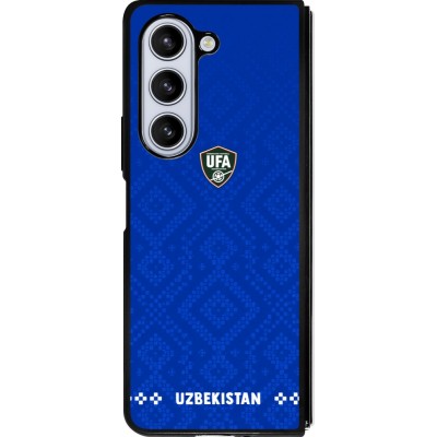 Coque Samsung Galaxy Z Fold5 - Silicone rigide noir Maillot de football Ouzbékistan 2026 personnalisable