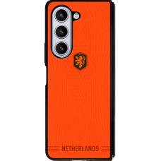Coque Samsung Galaxy Z Fold5 - Silicone rigide noir Maillot de football Pays-Bas 2026 personnalisable