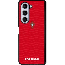 Coque Samsung Galaxy Z Fold5 - Silicone rigide noir Maillot de football Portugal 2026 personnalisable
