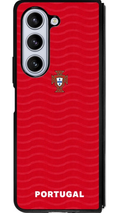 Coque Samsung Galaxy Z Fold5 - Silicone rigide noir Maillot de football Portugal 2026 personnalisable