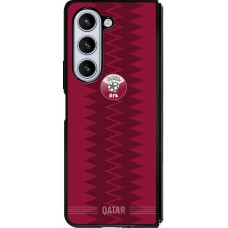 Coque Samsung Galaxy Z Fold5 - Silicone rigide noir Maillot de football Qatar 2026 personnalisable